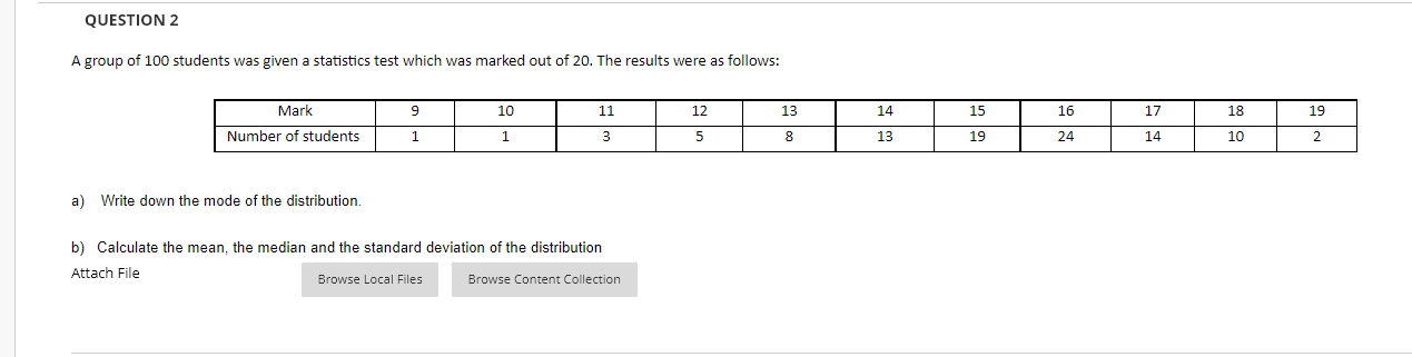Solved QUESTION 2 A group of 100 students was given a | Chegg.com