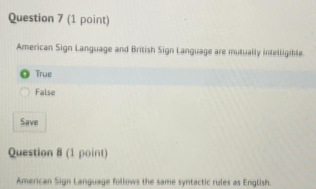 linguistics of american sign language homework answers