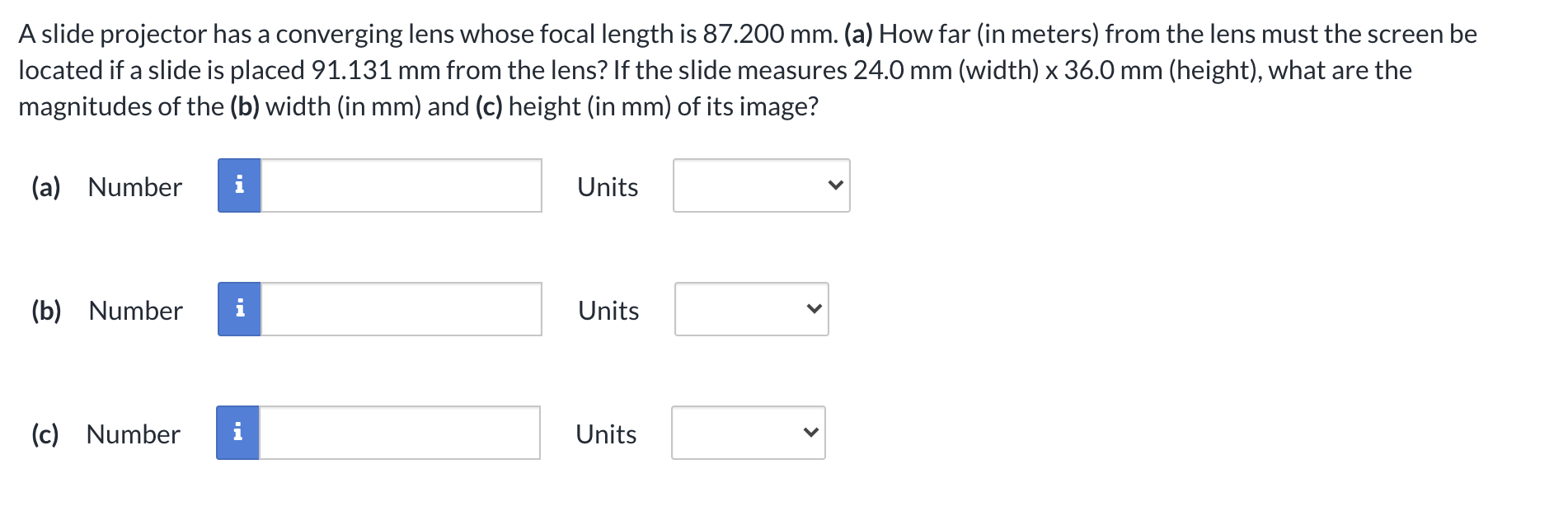 Solved A slide projector has a converging lens whose focal
