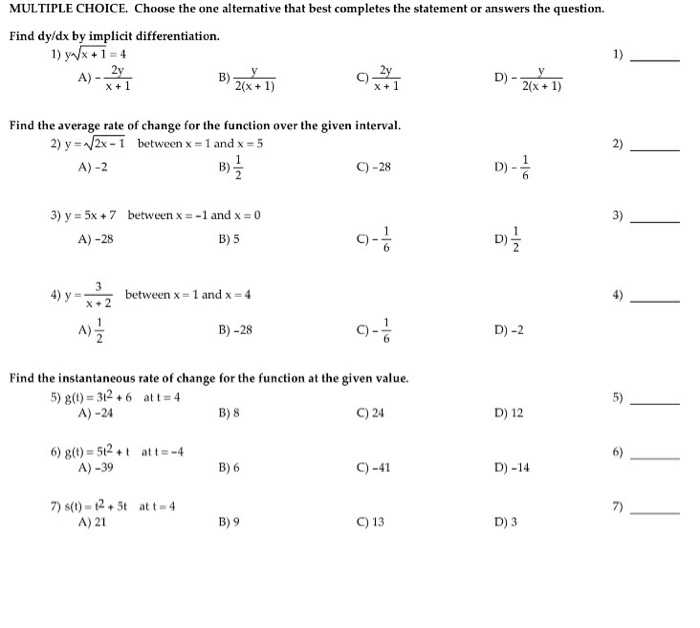 Solved Find dy/dx by implicit differentiation. y squrerootx | Chegg.com