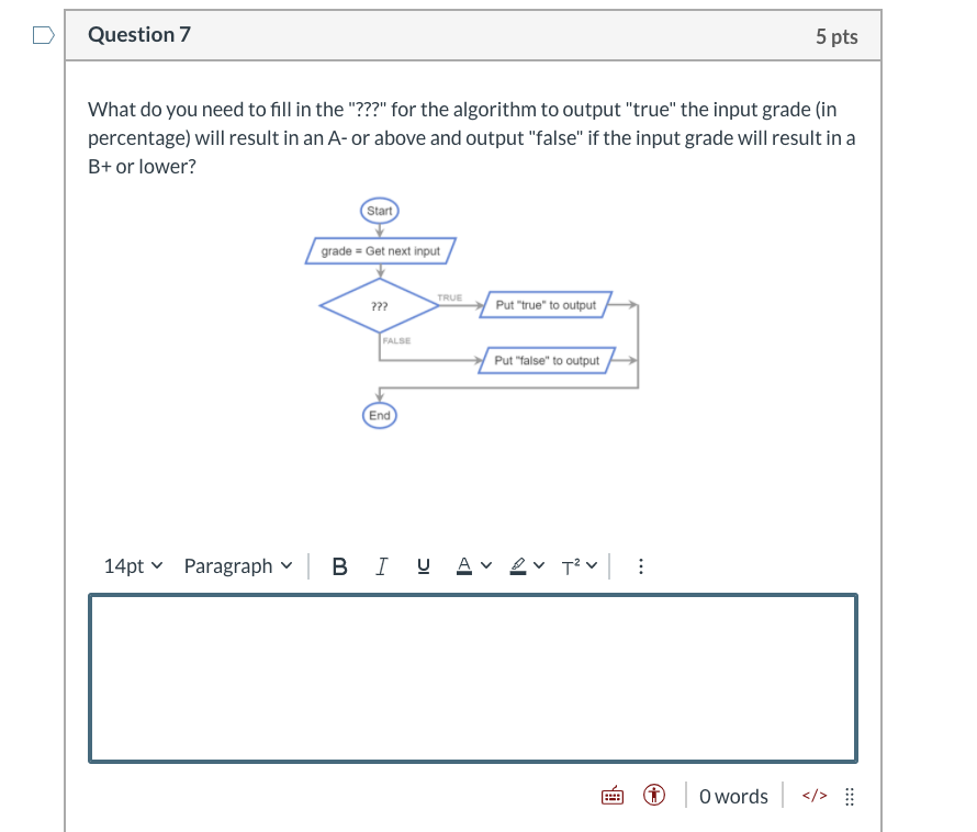 Solved Question 7 5 pts What do you need to fill in the | Chegg.com