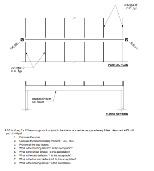 A 20 Foot Long 6×12 Beam Supports Floor Joists In The 