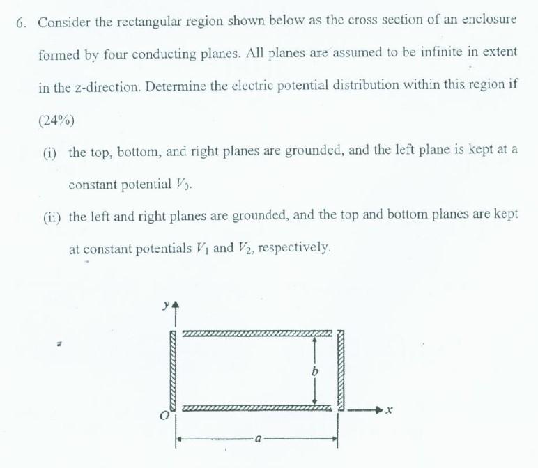 Solved 6. Consider the rectangular region shown below as the | Chegg.com