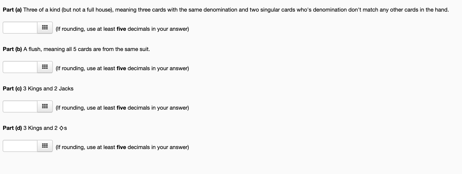 Solved A typical deck of cards has 4 suits (♡,♢,♣,♠♡,♢,♣,♠