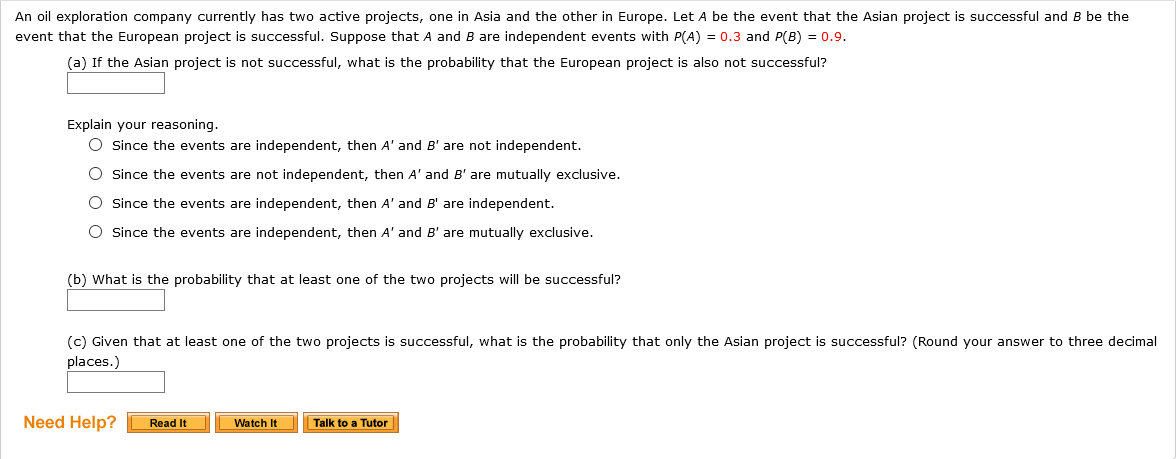 Solved An Oil Exploration Company Currently Has Two Active Chegg Com