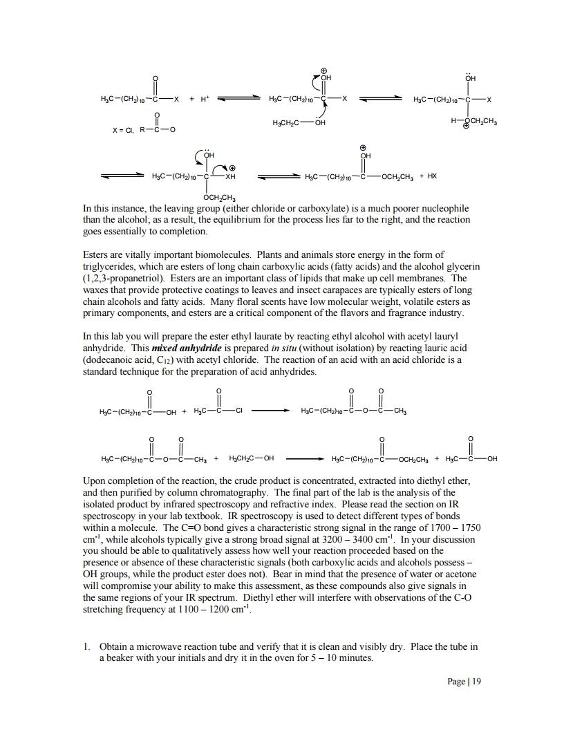 Solved Esterification - Synthesis of Ethyl Laurate An ester | Chegg.com