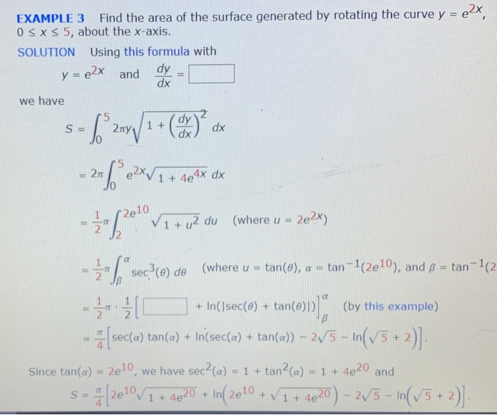 Solved Example 3 Find The Area Of The Surface Generated B Chegg Com