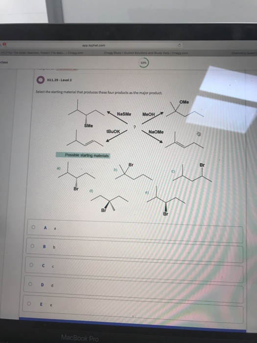 Solved H11.29-Level 2 Select the starting material that | Chegg.com