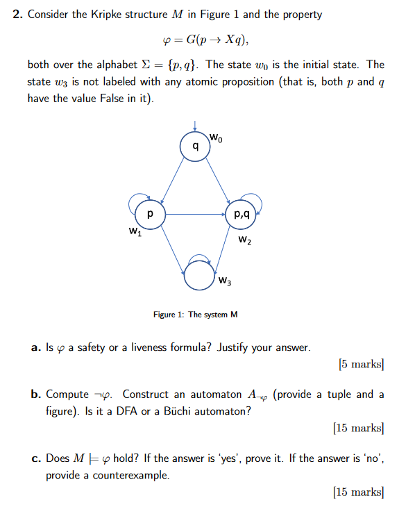 2 Consider The Kripke Structure M In Figure 1 And Chegg Com