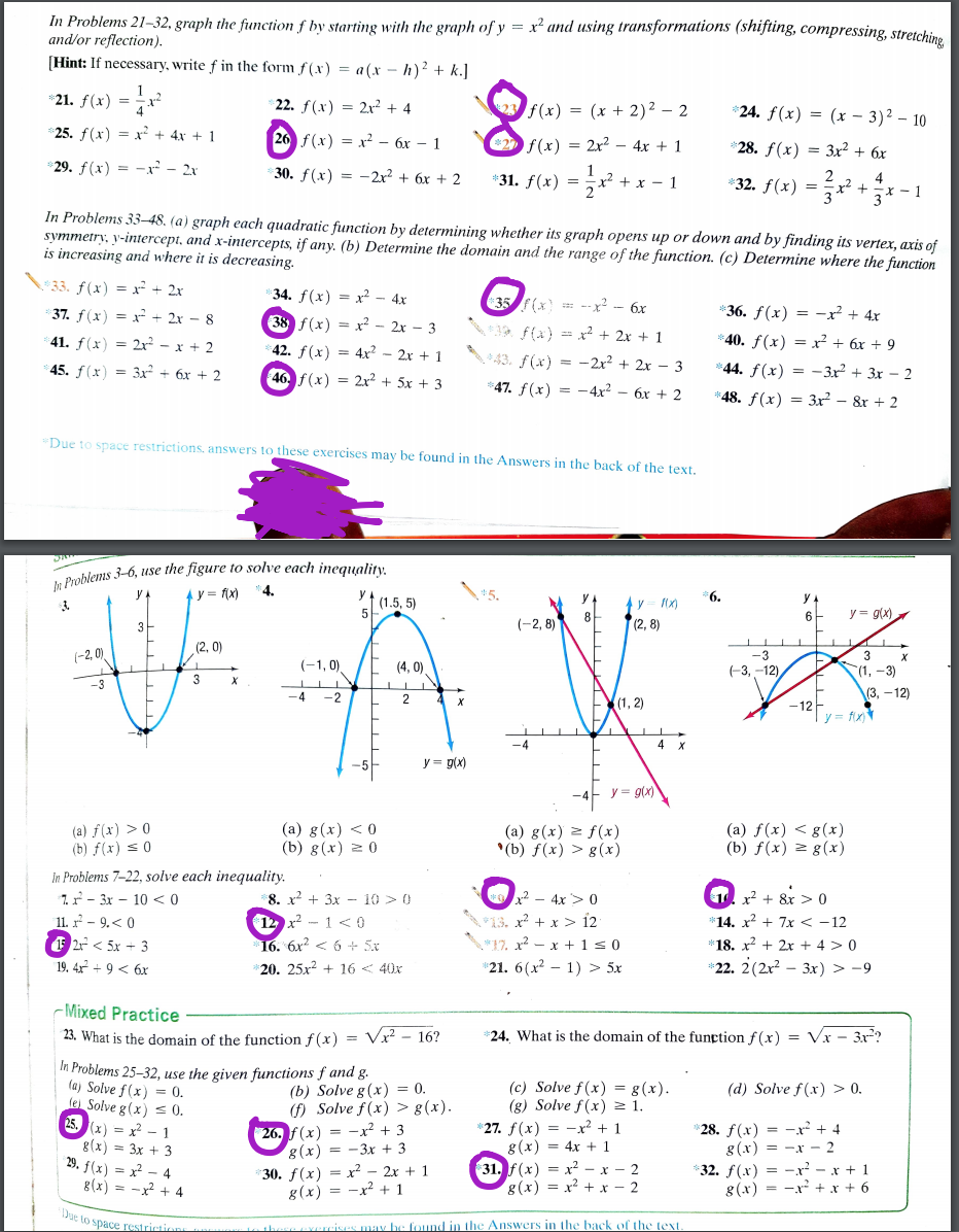 Purple Math Problems Solved All problems circled in purple, or select a few to do | Chegg.com