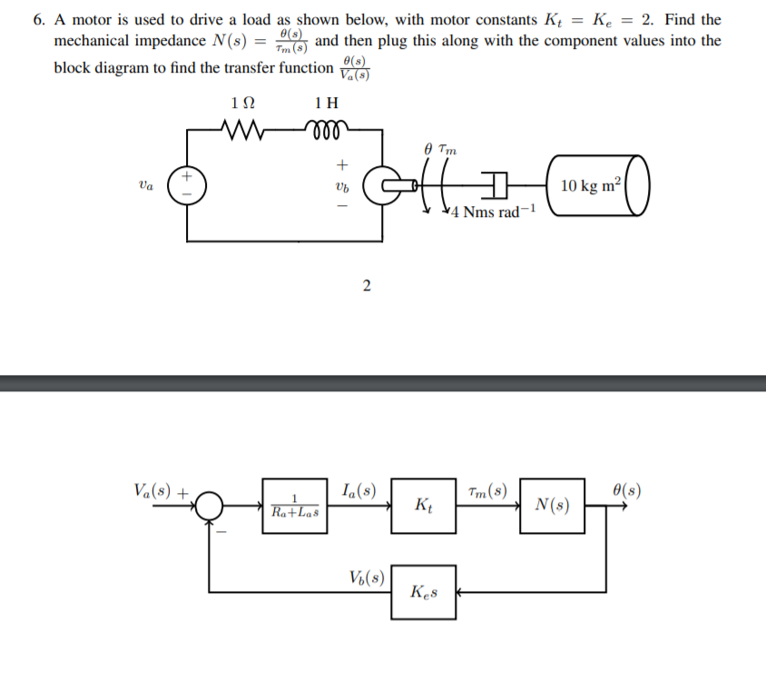 Solved (s) 6. A motor is used to drive a load as shown | Chegg.com