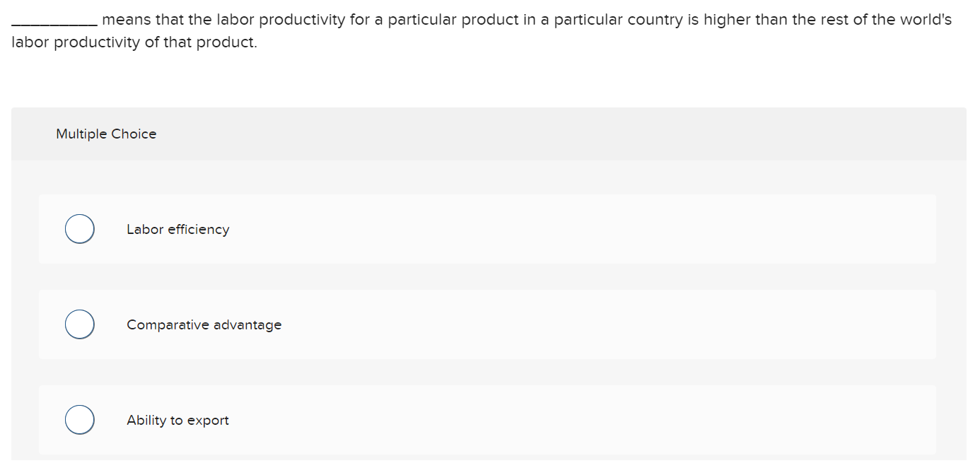 Solved means that the labor productivity for a particular | Chegg.com