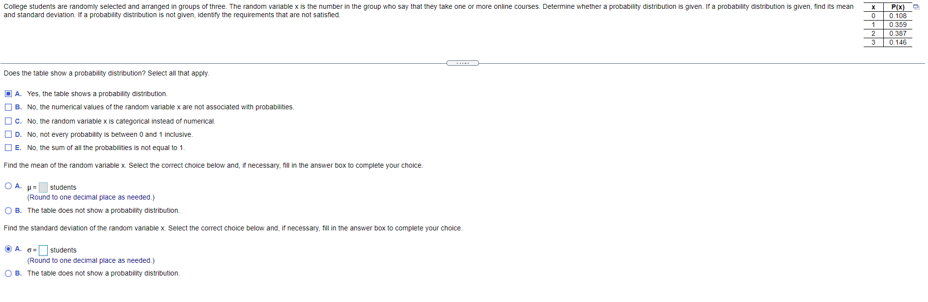 Solved X College students are randomly selected and arranged