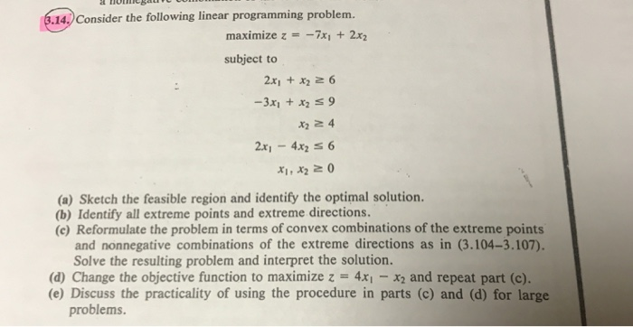Solved 14 )Consider the following linear programming | Chegg.com