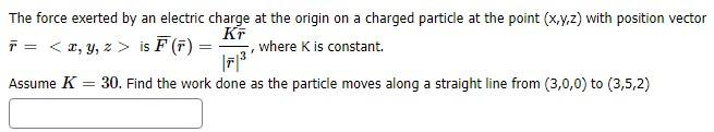 Solved The force exerted by an electric charge at the origin | Chegg.com