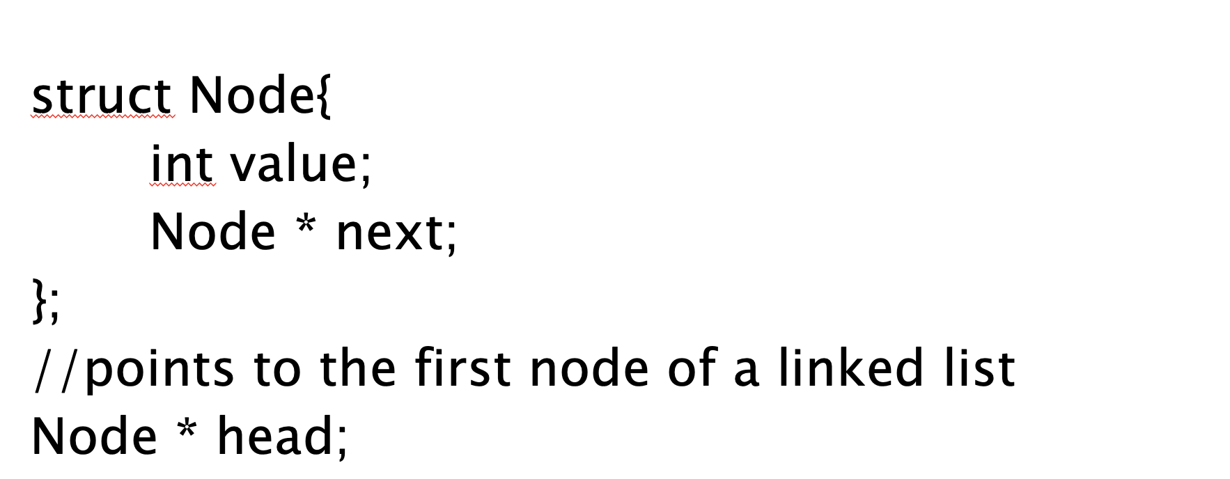 Solved struct Node{ int value; Node * next; //points to the | Chegg.com