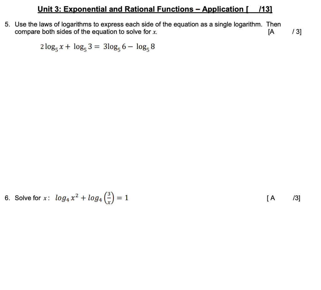 solved-use-the-laws-of-logarithms-to-express-each-side-of-chegg