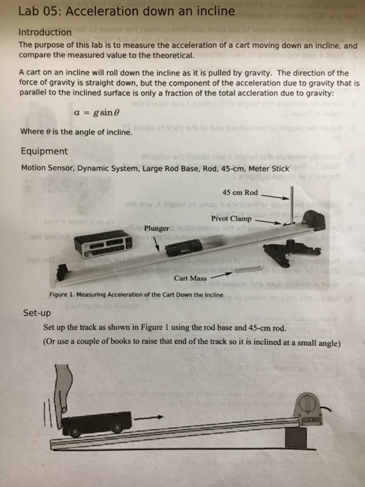 Solved Lab 05 Acceleration down an incline Introduction The