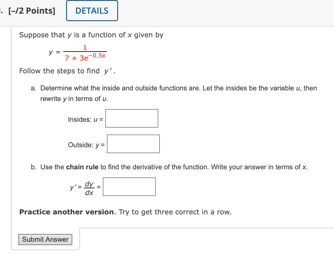 Solved Suppose That Y Is A Function Of X Given By17 7460