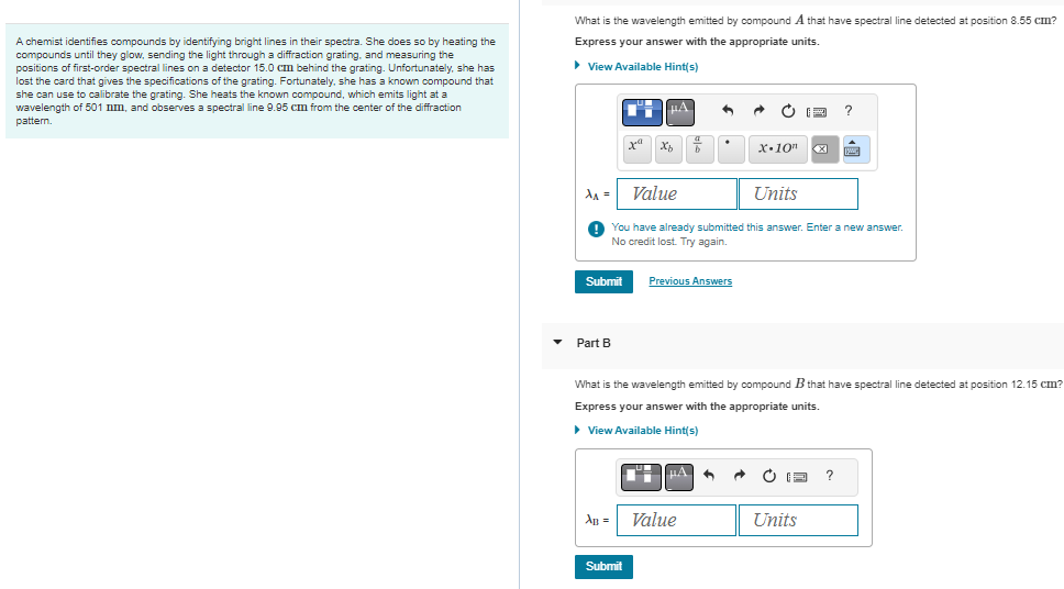 Solved What is the wavelength emitted by compound A that | Chegg.com
