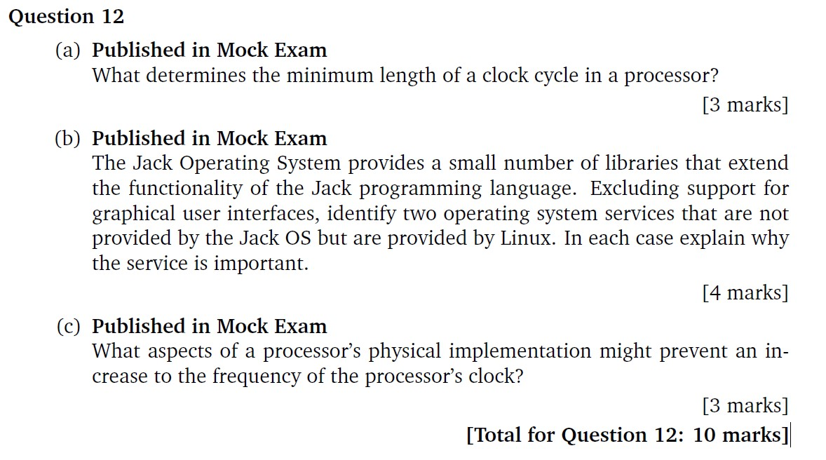 Question 12 (a) Published in Mock Exam What | Chegg.com