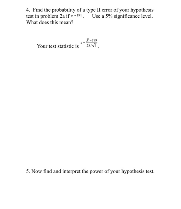 hypothesis type 2 error probability