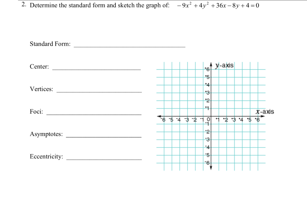 Solved 2. Determine the standard form and sketch the graph | Chegg.com