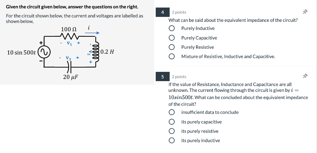 Solved 4 Given the circuit given below, answer the questions | Chegg.com