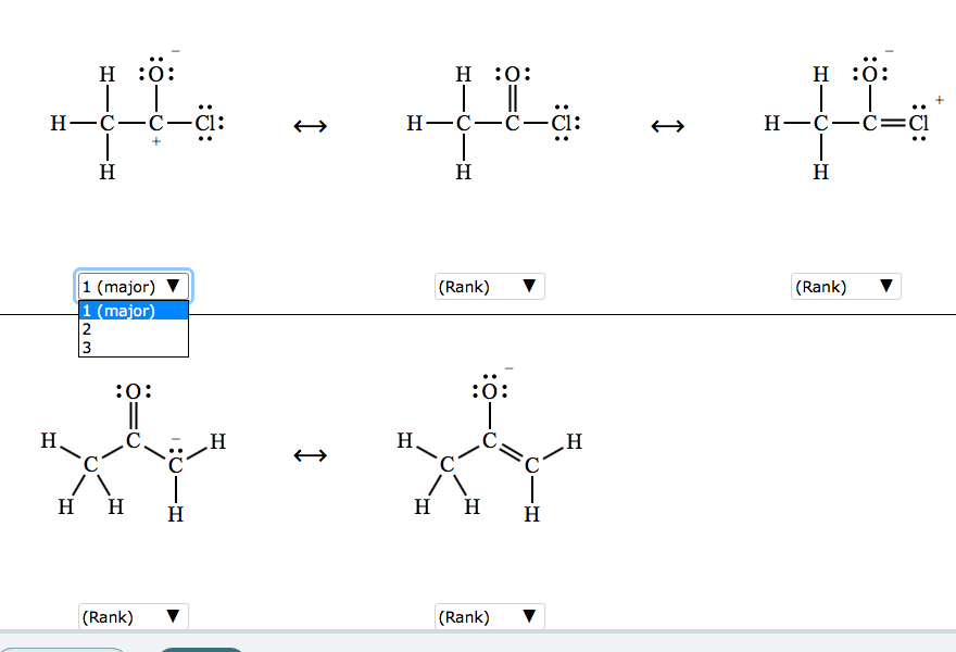 Solved Rank the resonance structures in each row of the | Chegg.com