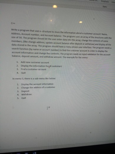 Solved Write a program that uses a structure to store the | Chegg.com