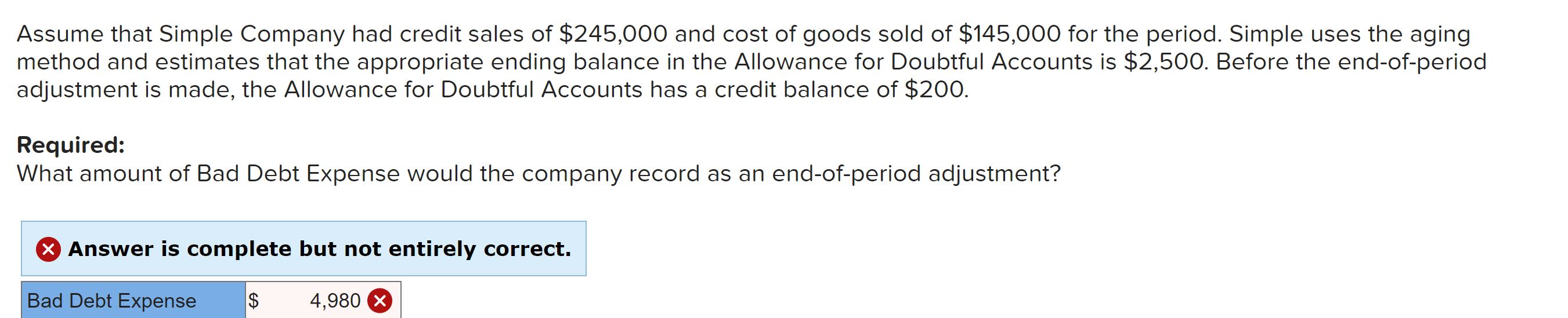 Assume That Simple Company Had Credit Sales Of | Chegg.com