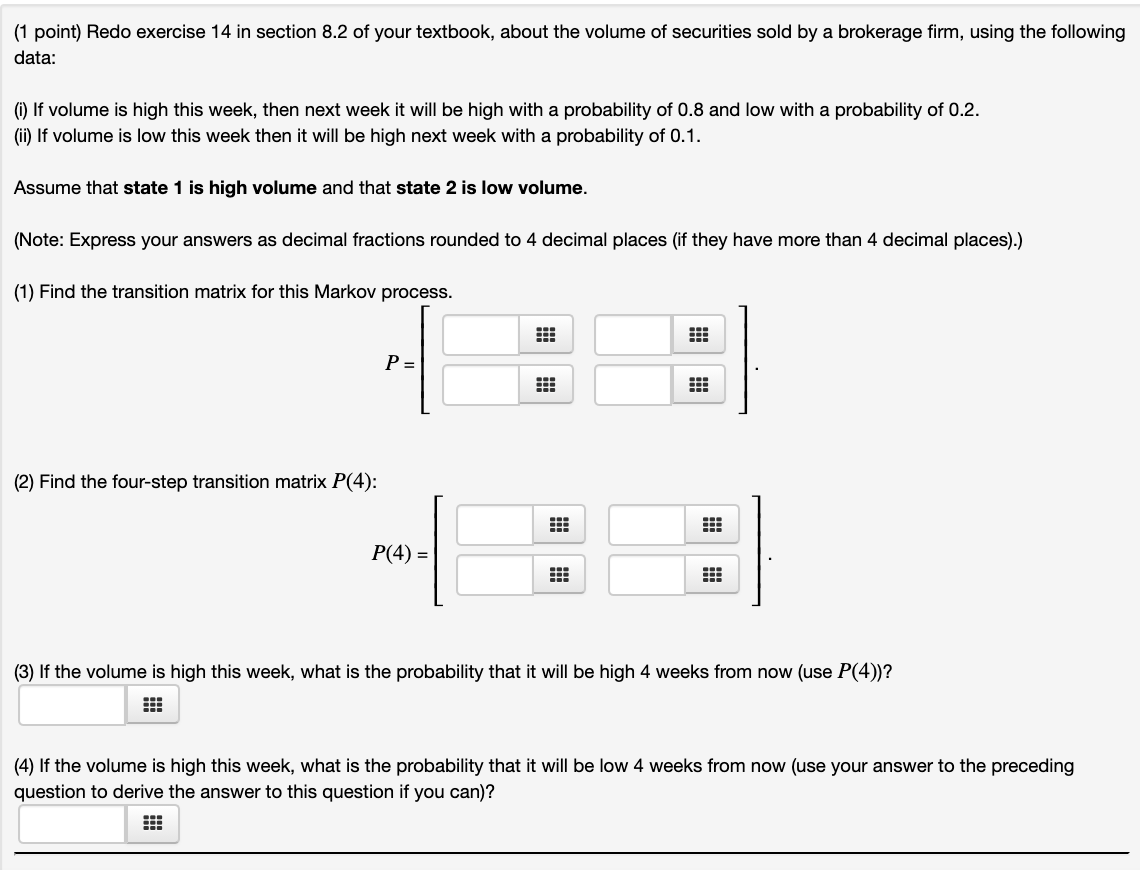 Solved (1 point) Redo exercise 14 in section 8.2 of your | Chegg.com