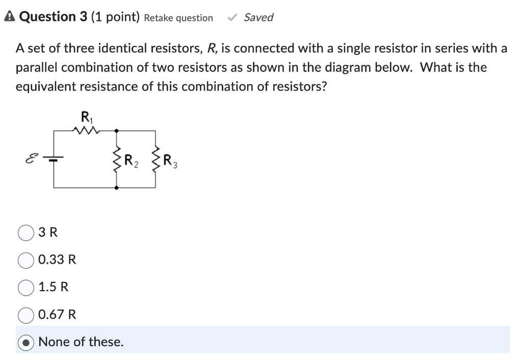 Solved A Set Of Three Identical Resistors, R, Is Connected | Chegg.com