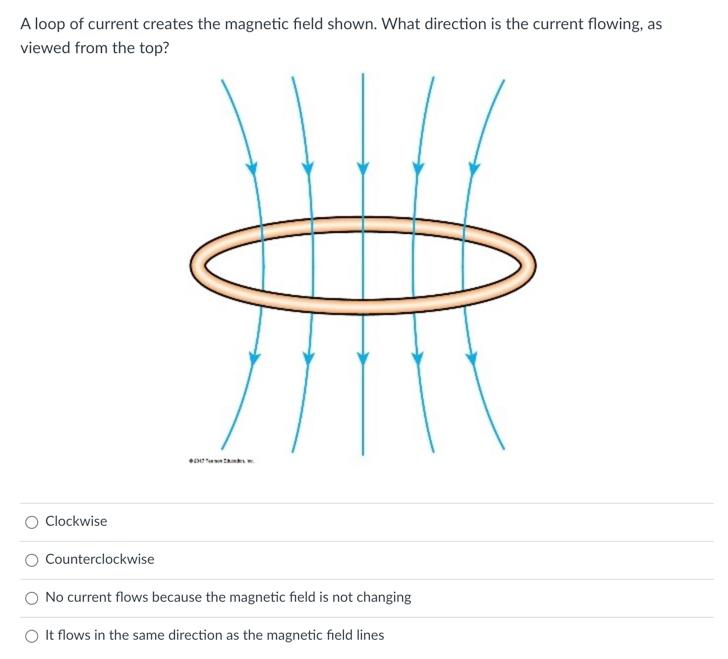 Solved A loop of current creates the magnetic field shown. | Chegg.com