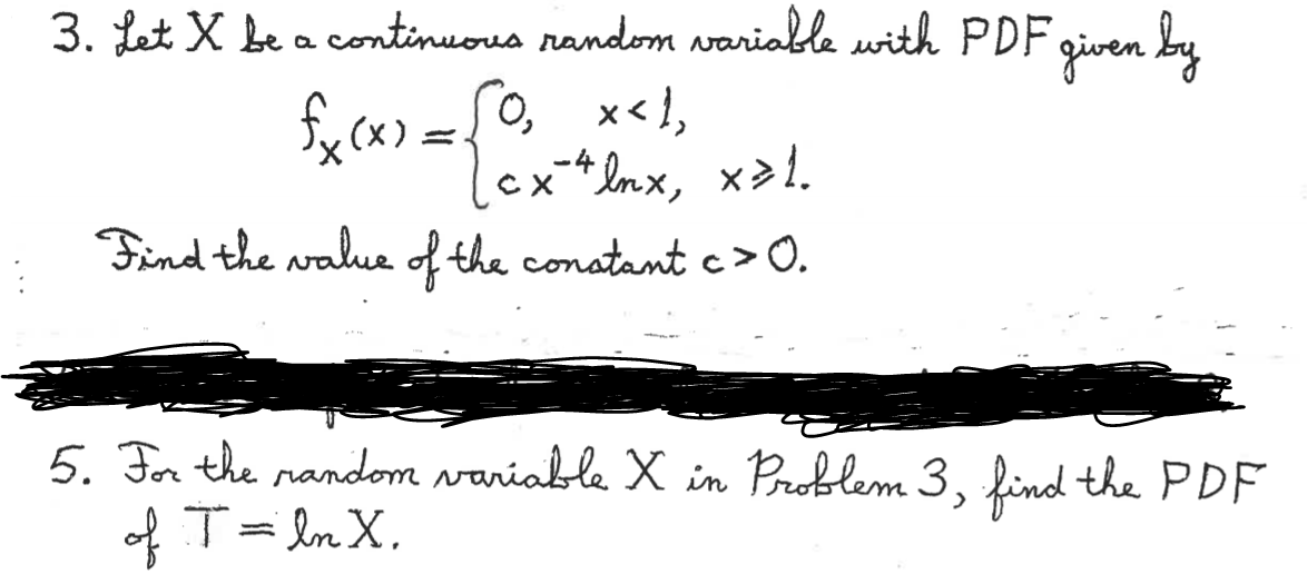 Solved 3. Let X be a continuoua random variable with PDF | Chegg.com