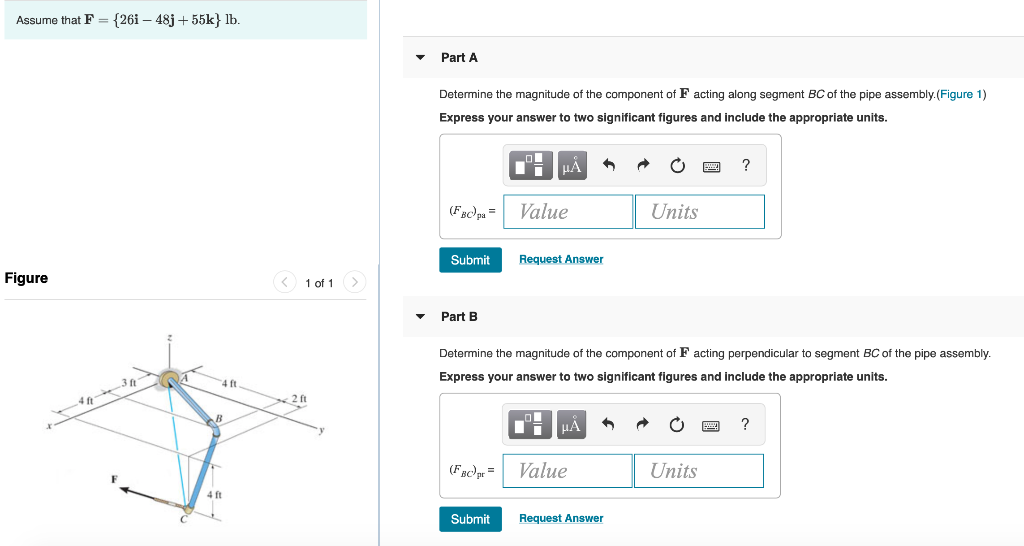 Solved Assume that F = {26i – 48j +55k} lb. Part A Determine | Chegg.com