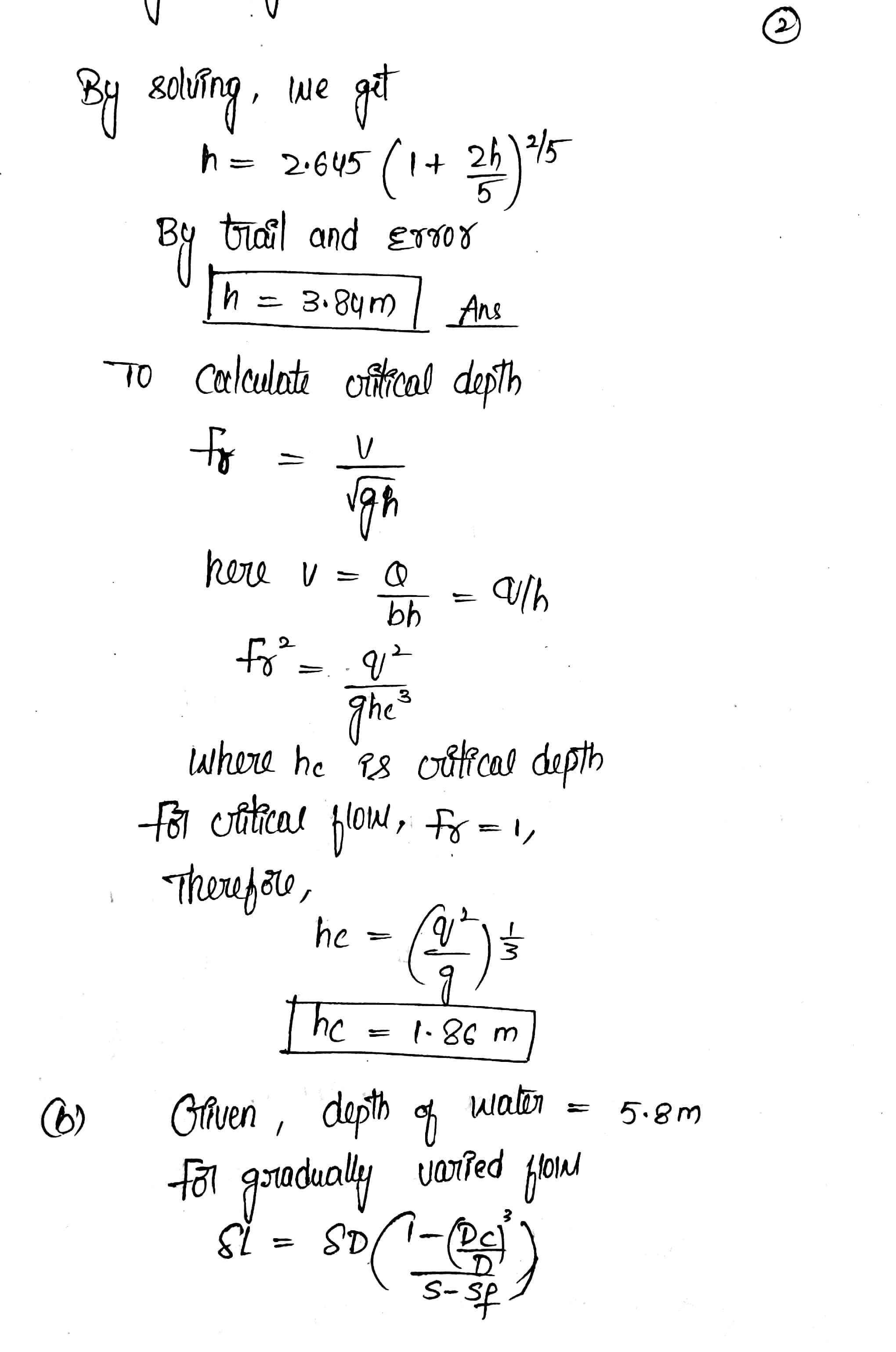 Solved A rectangular channel of slope 0.001 carries 40m3s1