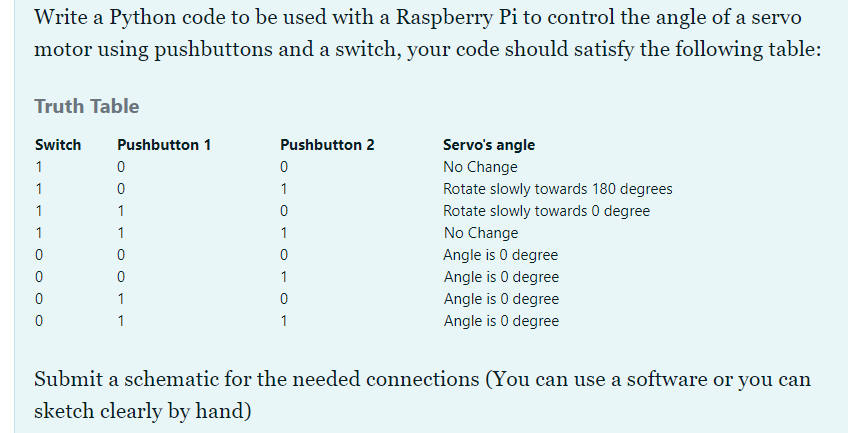 Solved Write a Python code to be used with a Raspberry Pi to | Chegg.com