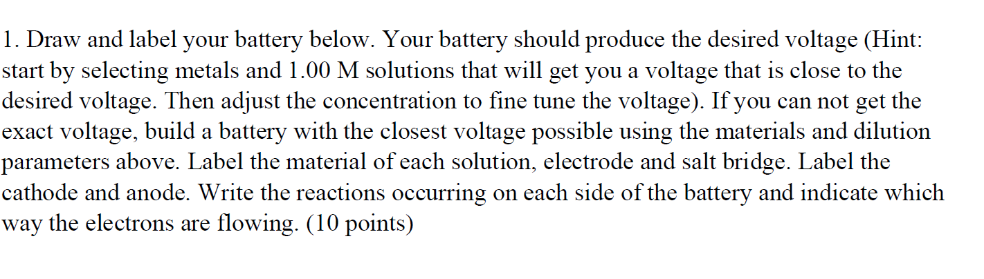 Solved battery. The voltage of your battery is posted on | Chegg.com