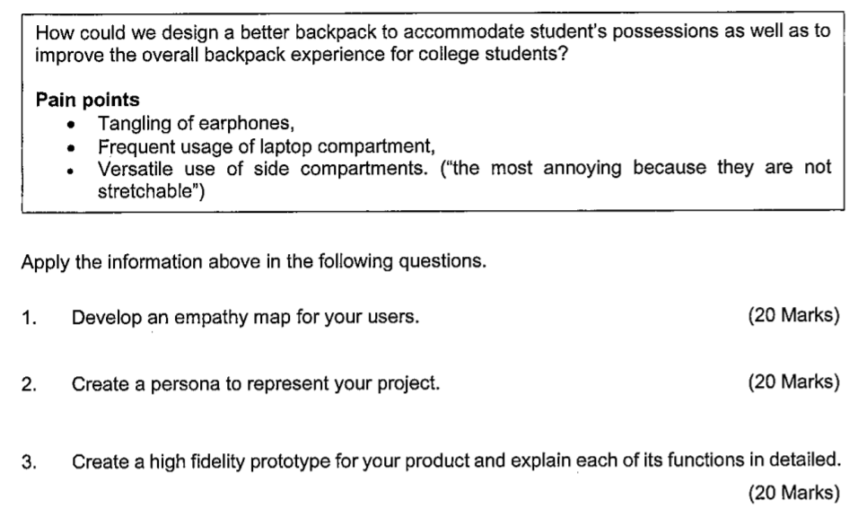 Solved How could we design a better backpack to accommodate | Chegg.com