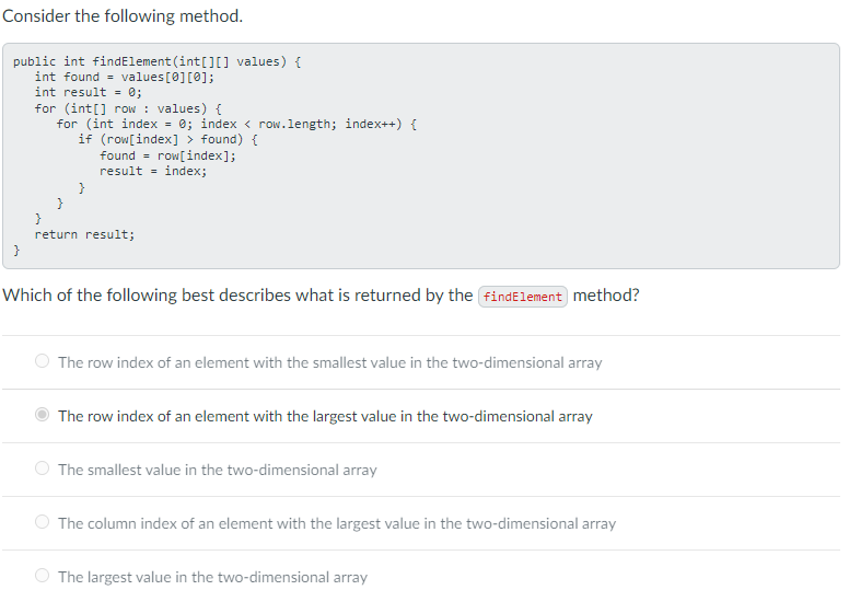 Solved Consider The Following Method. Public Static Int | Chegg.com