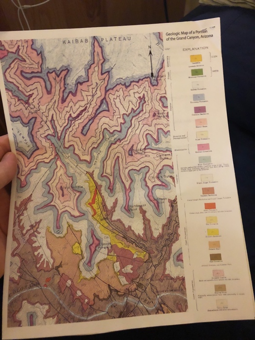 4. Use the Geologic map of a portion of the Grand | Chegg.com