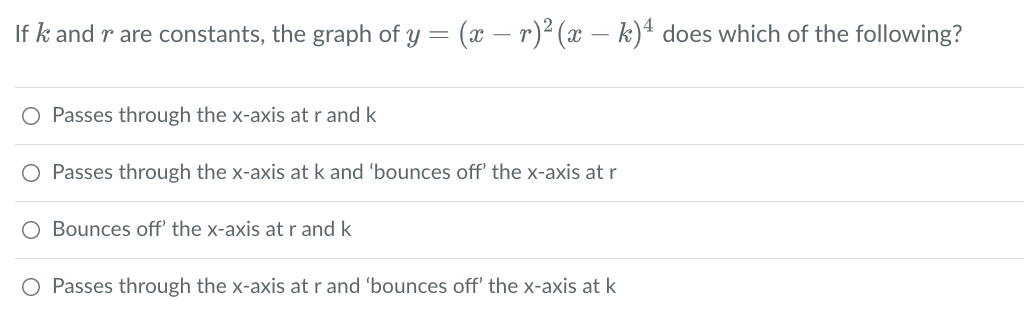 Solved If k and r are constants, the graph of y = (x – r)? | Chegg.com