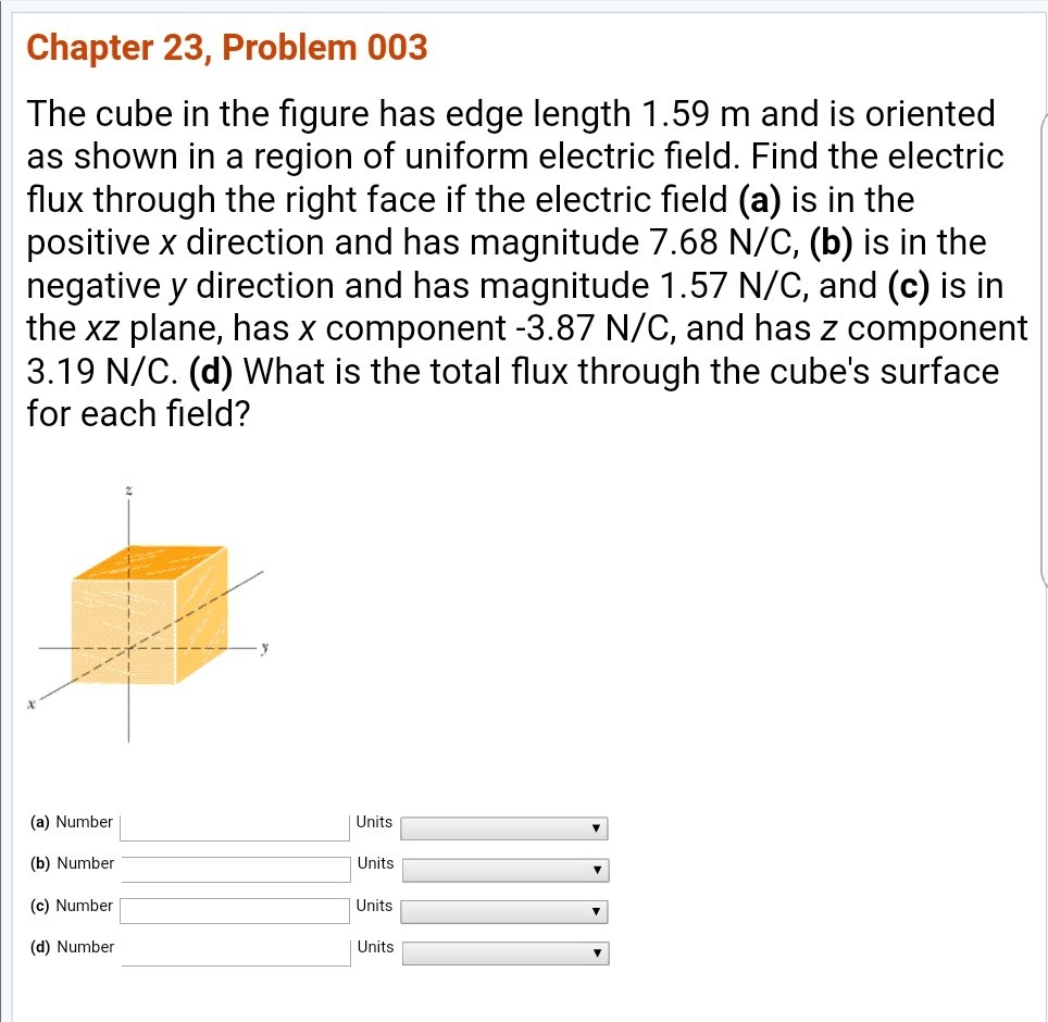 Solved Chapter 23, Problem 003 Cube In The Figure Has Edge | Chegg.com