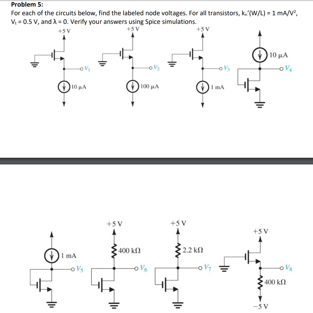 Solved Problem 5: For each of the circuits below, find the | Chegg.com