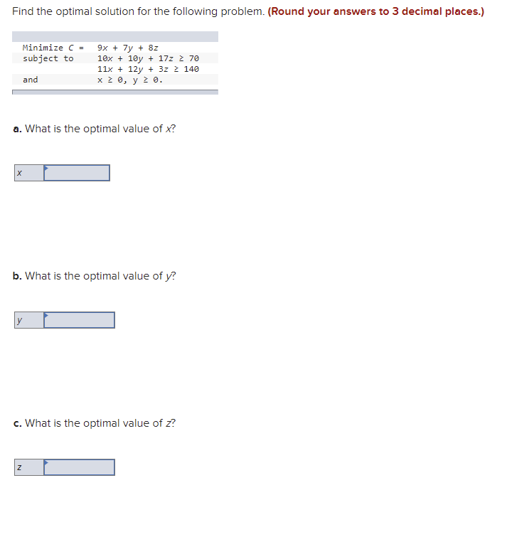 Solved Find the optimal solution for the following problem. | Chegg.com