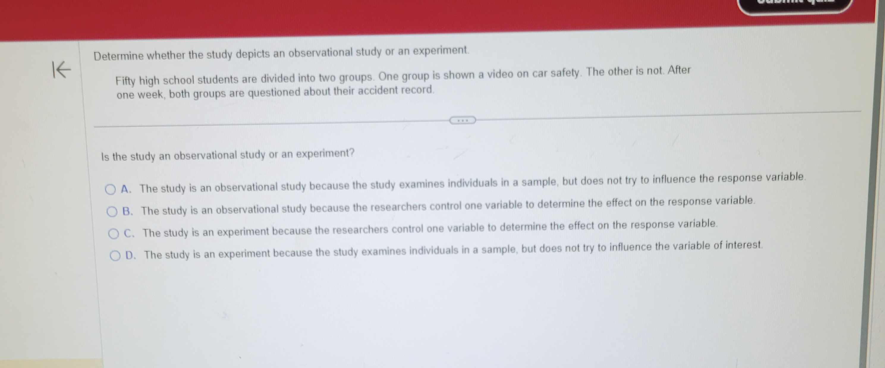 observational study vs experiment ap stats