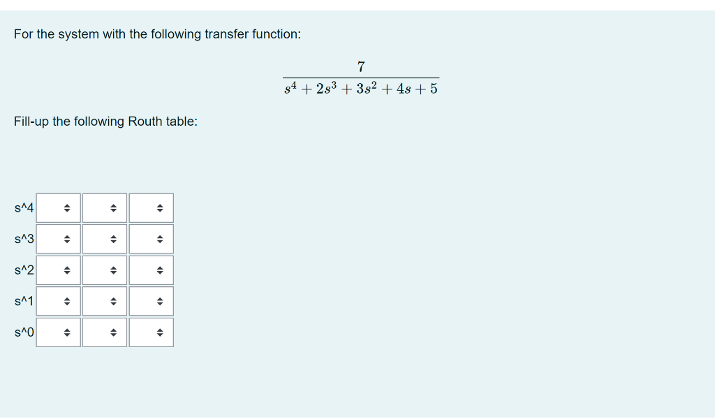 Solved For The System With The Following Transfer Function Chegg Com