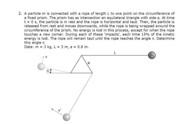 Solved 2. A particle m is connected with a rope of length L | Chegg.com