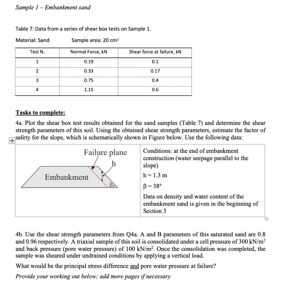 Solved Section 4. Stability Issues Related To The Embankment | Chegg.com